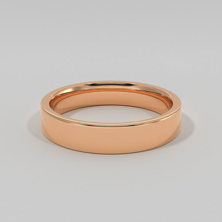 Flat Court Medium Width Wedding Band In Rose Gold Designed by FANCI Bespoke Fine Jewellery