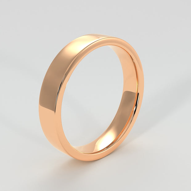 Flat Court Medium Width Wedding Band In Rose Gold Designed by FANCI Bespoke Fine Jewellery