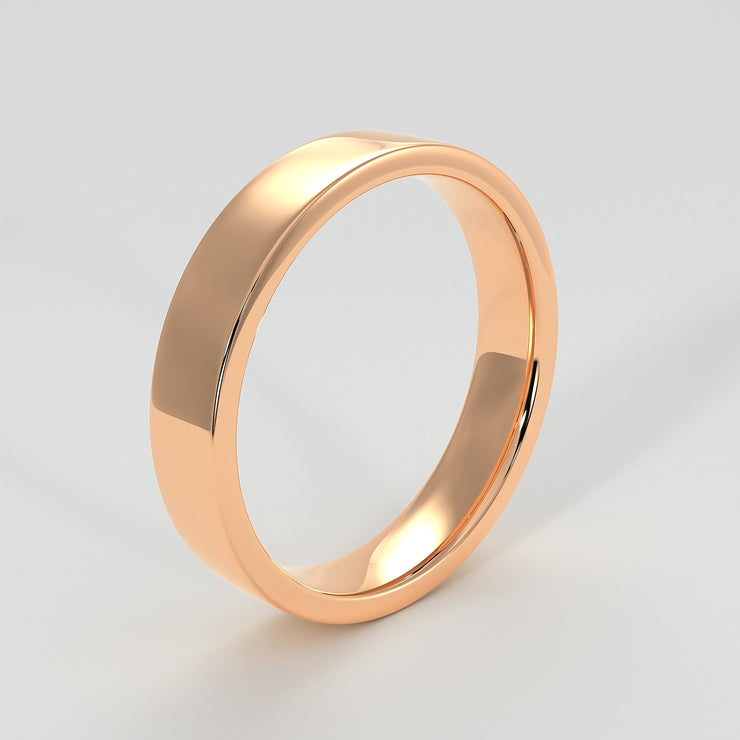 Flat Court Medium Width Wedding Band In Rose Gold Designed by FANCI Bespoke Fine Jewellery