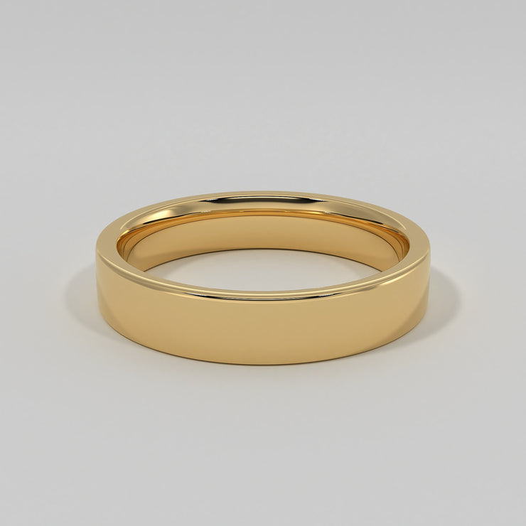 Flat Court Medium Width Wedding Band In Yellow Gold Designed by FANCI Bespoke Fine Jewellery