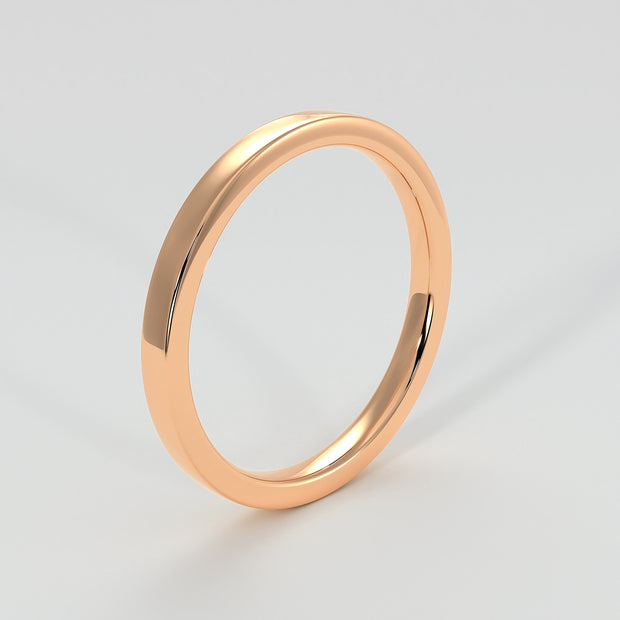 Flat Court Narrow Width Wedding Band In Rose Gold Designed by FANCI Bespoke Fine Jewellery