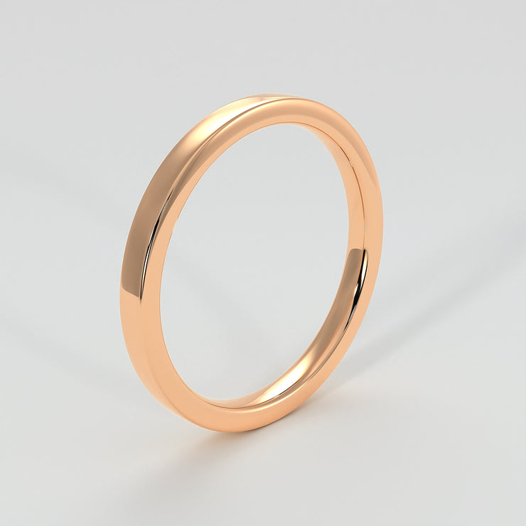 Flat Court Narrow Width Wedding Band In Rose Gold Designed by FANCI Bespoke Fine Jewellery