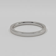 Flat Court Narrow Width Wedding Band In White Gold Designed by FANCI Bespoke Fine Jewellery