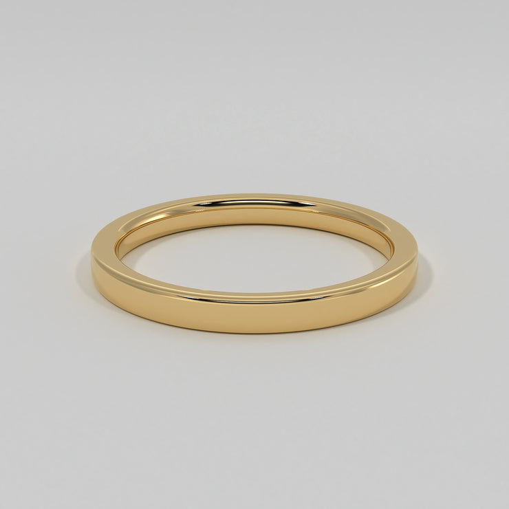 Flat Court Narrow Width Wedding Band In Yellow Gold Designed by FANCI Bespoke Fine Jewellery