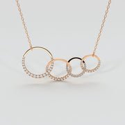 Four Hoop Diamond Necklace In Rose Gold Designed by FANCI Bespoke Fine Jewellery
