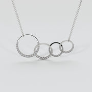 Four Hoop Diamond Necklace In White Gold Designed by FANCI Bespoke Fine Jewellery