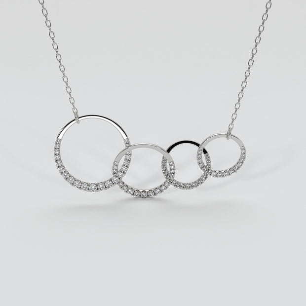 Four Hoop Diamond Necklace