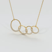 Four Hoop Diamond Necklace In Yellow Gold Designed by FANCI Bespoke Fine Jewellery