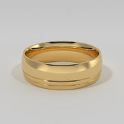 Gentleman’s Offset Tramlines Ring In Yellow Gold Designed by FANCI Bespoke Fine Jewellery