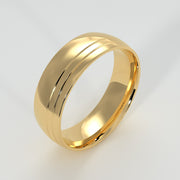 Gentleman’s Offset Tramlines Ring In Yellow Gold Designed by FANCI Bespoke Fine Jewellery