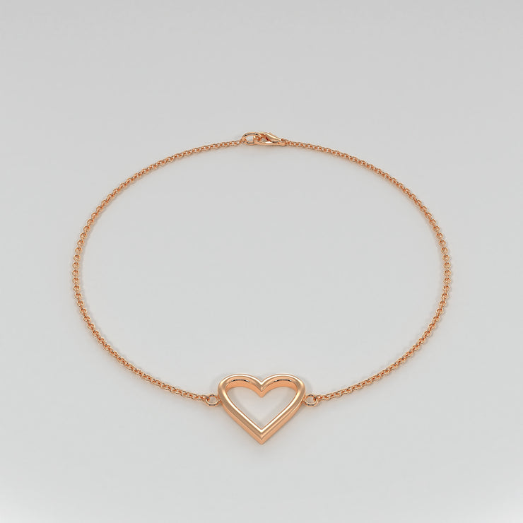 Heart Bracelet In Rose Gold Designed by FANCI Bespoke Fine Jewellery