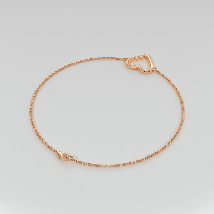 Heart Bracelet In Rose Gold Designed by FANCI Bespoke Fine Jewellery