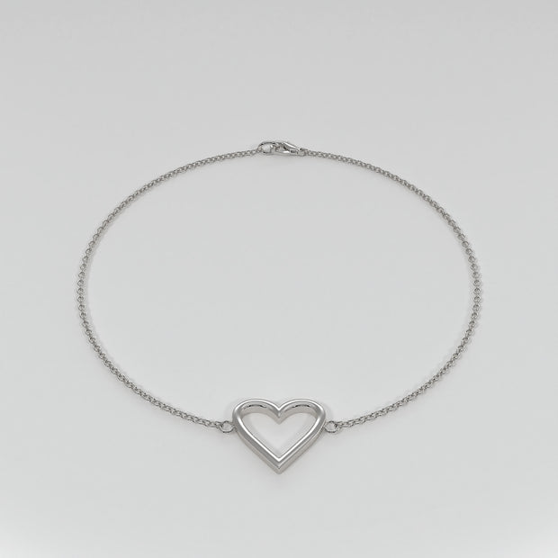 Heart Bracelet In White Gold Designed by FANCI Bespoke Fine Jewellery