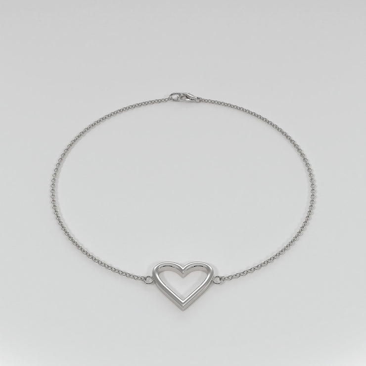 Heart Bracelet In White Gold Designed by FANCI Bespoke Fine Jewellery