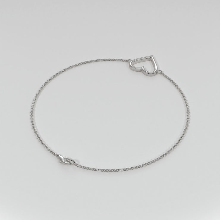 Heart Bracelet In White Gold Designed by FANCI Bespoke Fine Jewellery