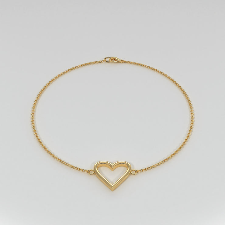 Heart Bracelet In Yellow Gold Designed by FANCI Bespoke Fine Jewellery