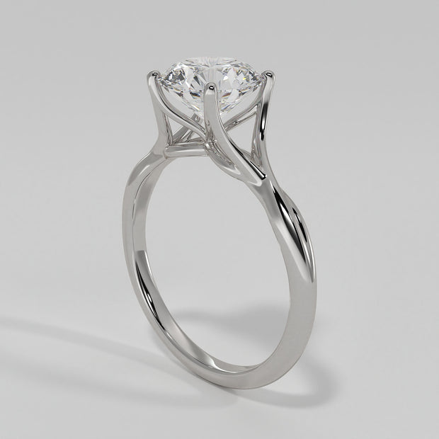 Hidden Infinity Knot Engagement Ring In White Gold Designed And Manufactured By FANCI Bespoke Fine Jewellery