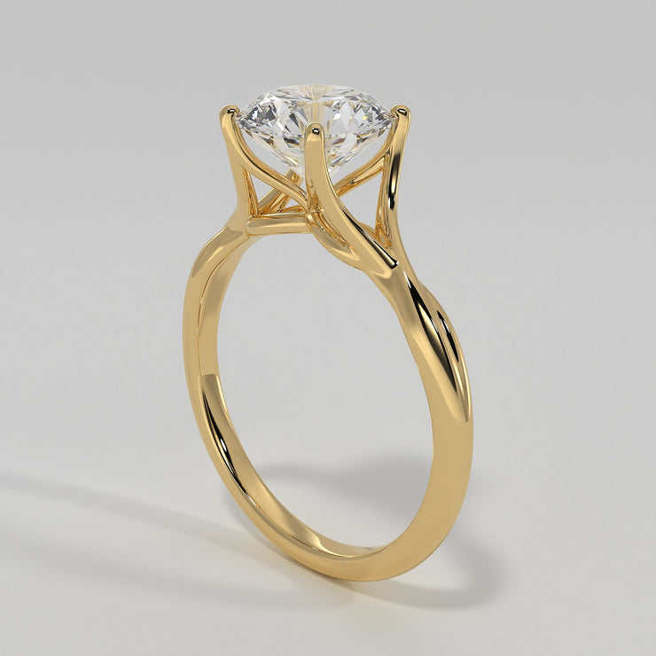 Hidden Infinity Knot Engagement Ring In Yellow Gold Designed And Manufactured By FANCI Bespoke Fine Jewellery