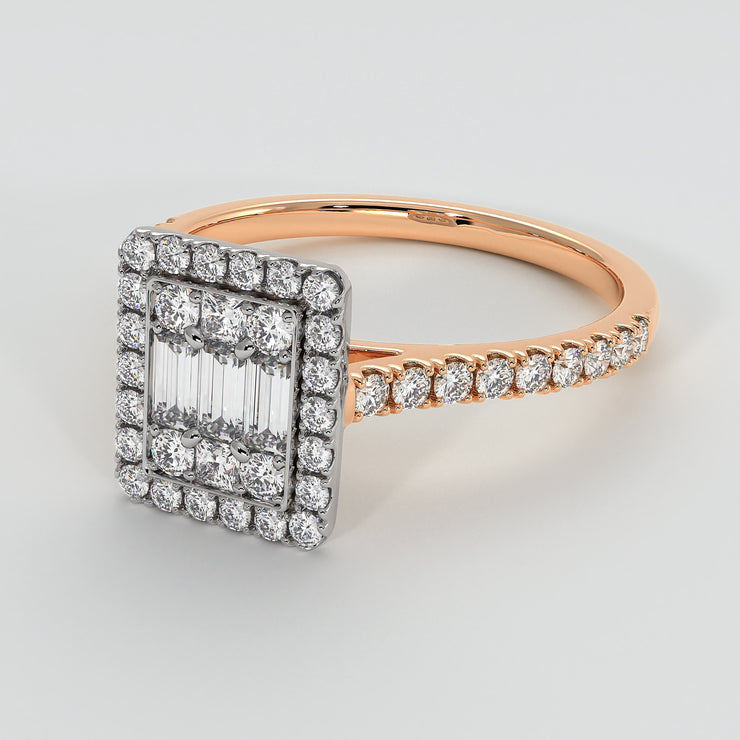 Illusion Set Diamond Engagement Ring In Rose Gold Designed by FANCI Bespoke Fine Jewellery