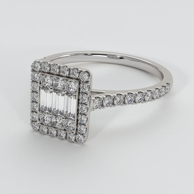 Illusion Set Diamond Engagement Ring In White Gold Designed by FANCI Bespoke Fine Jewellery