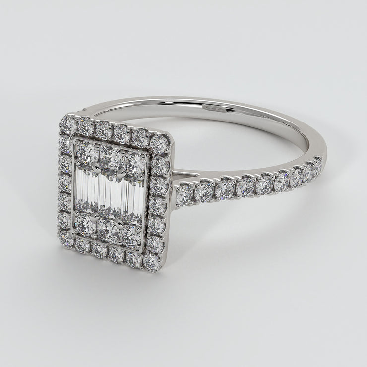 Illusion Set Diamond Engagement Ring In White Gold Designed by FANCI Bespoke Fine Jewellery