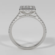 Illusion Set Diamond Engagement Ring In White Gold Designed by FANCI Bespoke Fine Jewellery