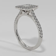 Illusion Set Diamond Engagement Ring In White Gold Designed by FANCI Bespoke Fine Jewellery