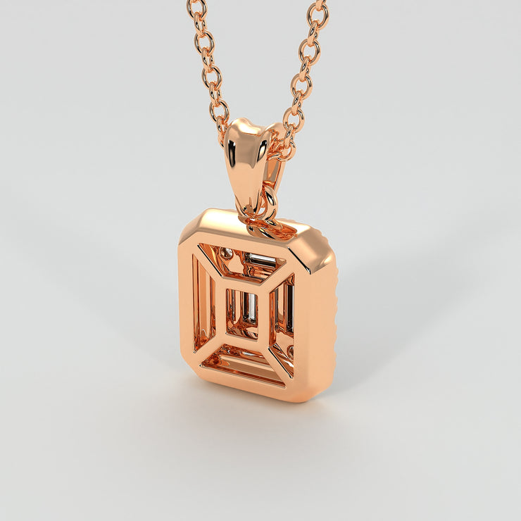 Illusion Set Diamond Pendant In Rose Gold Designed And Manufactured By FANCI Bespoke Fine Jewellery