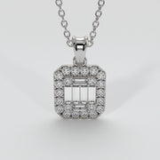 Illusion Set Diamond Pendant In White Gold Designed And Manufactured By FANCI Bespoke Fine Jewellery