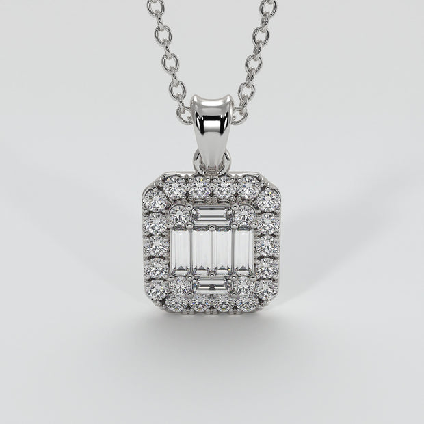 Illusion Set Diamond Pendant In White Gold Designed And Manufactured By FANCI Bespoke Fine Jewellery