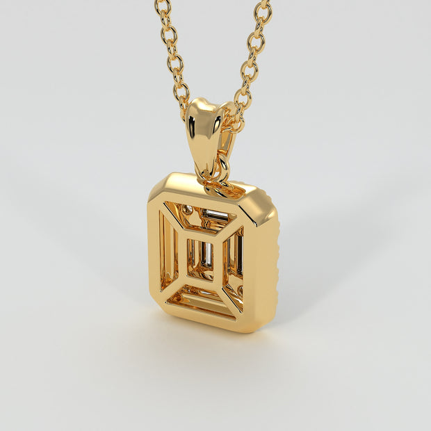 Illusion Set Diamond Pendant In Yellow Gold Designed And Manufactured By FANCI Bespoke Fine Jewellery