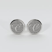 Cufflinks With Engraved Initials In Silver Designed by FANCI Bespoke Fine Jewellery