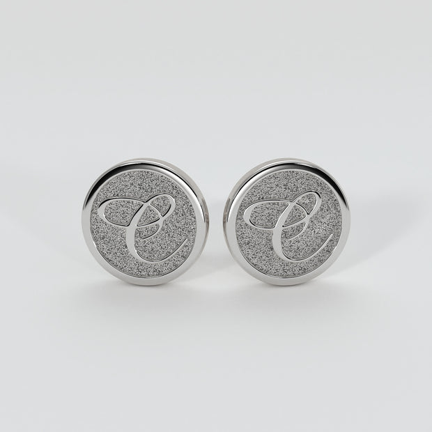 Cufflinks With Engraved Initials In Silver Designed by FANCI Bespoke Fine Jewellery