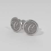 Cufflinks With Engraved Initials In Silver Designed by FANCI Bespoke Fine Jewellery