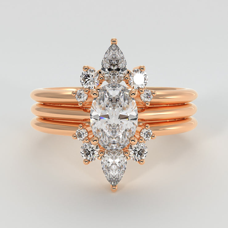 Rose Gold Jacket Ring With Engagement Ring by FANCI Bespoke Fine Jewellery
