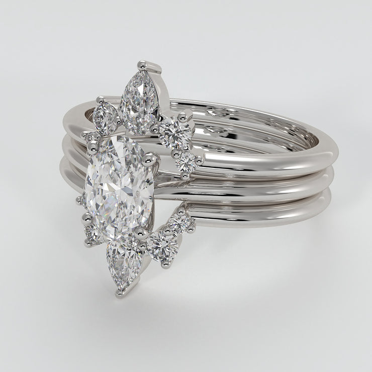 White Gold Jacket Ring With Engagement Ring by FANCI Bespoke Fine Jewellery