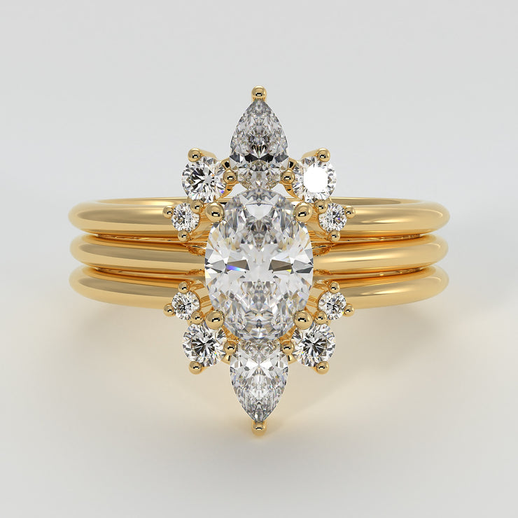 Yellow Gold Jacket Ring With Engagement Ring by FANCI Bespoke Fine Jewellery