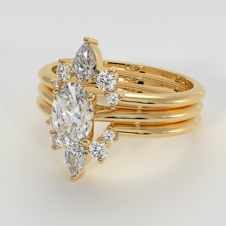 Yellow Gold Jacket Ring With Engagement Ring by FANCI Bespoke Fine Jewellery