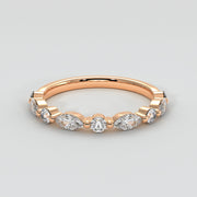 Marquise And Round Diamond Ring In Rose Gold Designed by FANCI Bespoke Fine Jewellery