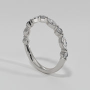 Marquise And Round Diamond Ring In White Gold Designed by FANCI Bespoke Fine Jewellery