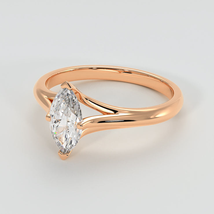 Marquise Diamond Solitaire Engagement Ring In Rose Gold Designed by FANCI Bespoke Fine Jewellery