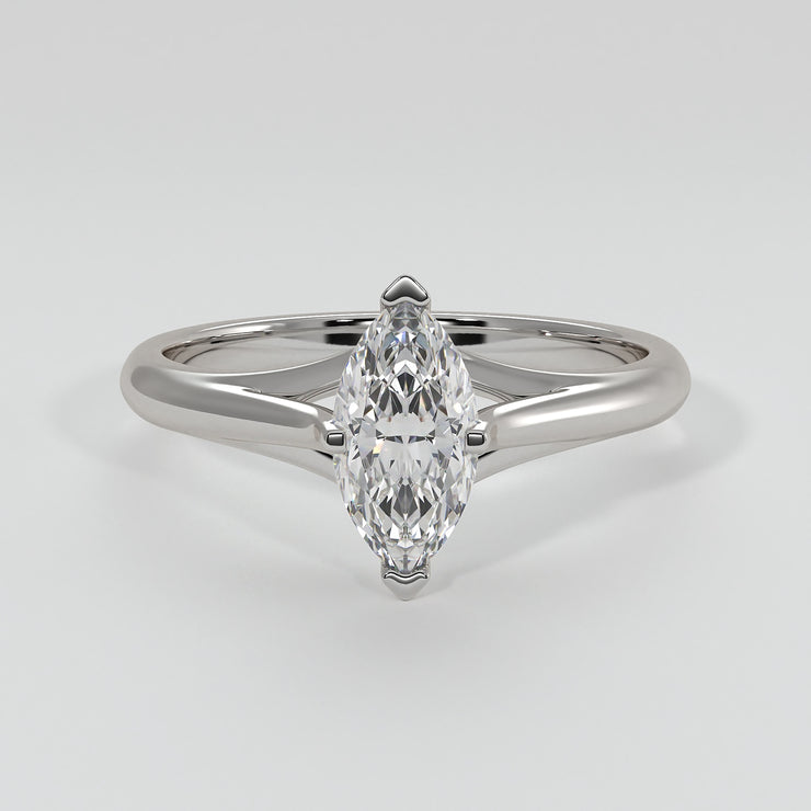Marquise Diamond Solitaire Engagement Ring In White Gold Designed by FANCI Bespoke Fine Jewellery
