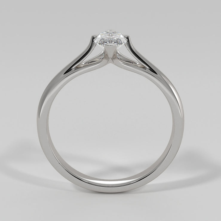 Marquise Diamond Solitaire Engagement Ring In White Gold Designed by FANCI Bespoke Fine Jewellery