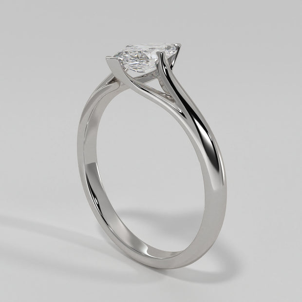 Marquise Diamond Solitaire Engagement Ring In White Gold Designed by FANCI Bespoke Fine Jewellery