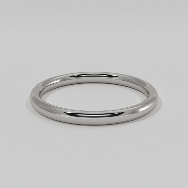 Modern Court Narrow Width Wedding Band In White Gold Designed by FANCI Bespoke Fine Jewellery