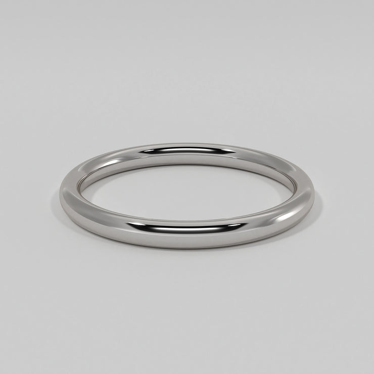 Modern Court Narrow Width Wedding Band In White Gold Designed by FANCI Bespoke Fine Jewellery