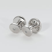 Silver Cufflinks With Rub Over Set Moissanites Designed by FANCI Bespoke Fine Jewellery