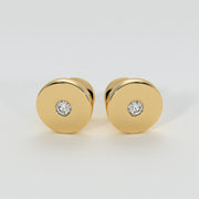 Silver Cufflinks With Rub Over Set Moissanites And Yellow Gold Plated Designed by FANCI Bespoke Fine Jewellery