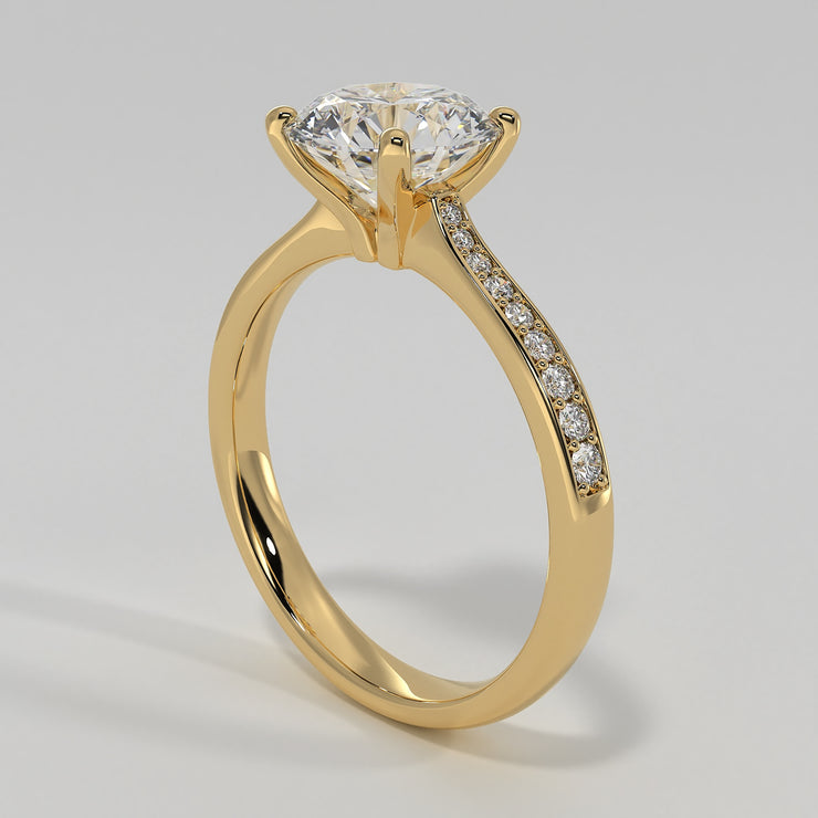 Open Setting Solitaire Engagement Ring In Yellow Gold Designed by FANCI Bespoke Fine Jewellery