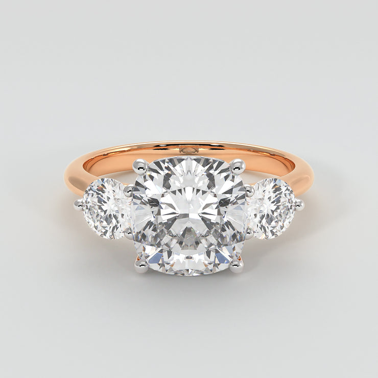 Open Setting Trilogy Engagement Ring In Rose Gold Designed by FANCI Bespoke Fine Jewellery